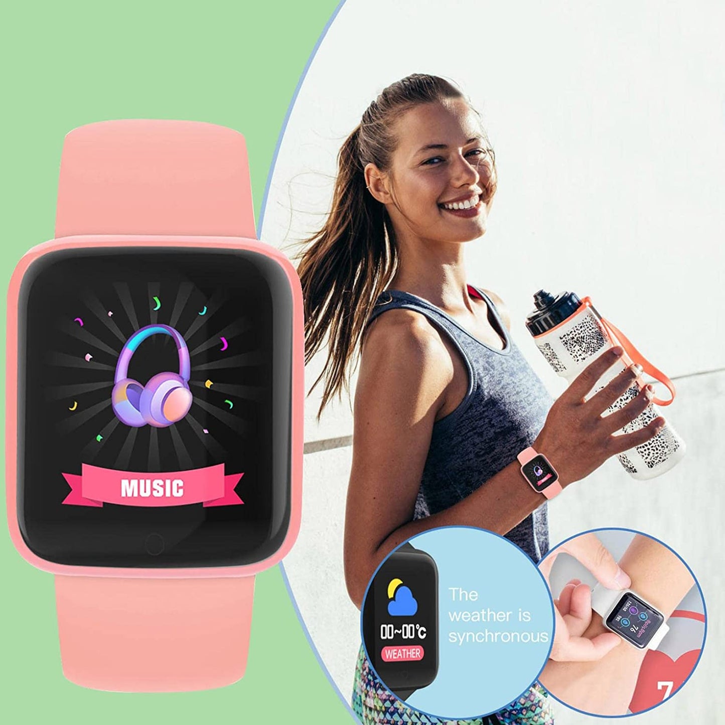 Smart Watch Waterproof con screen quadrato